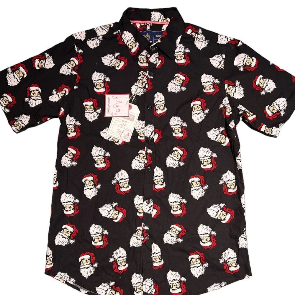 Rugby University Santa Claus Button Down Men‎ Shirt Size Medium